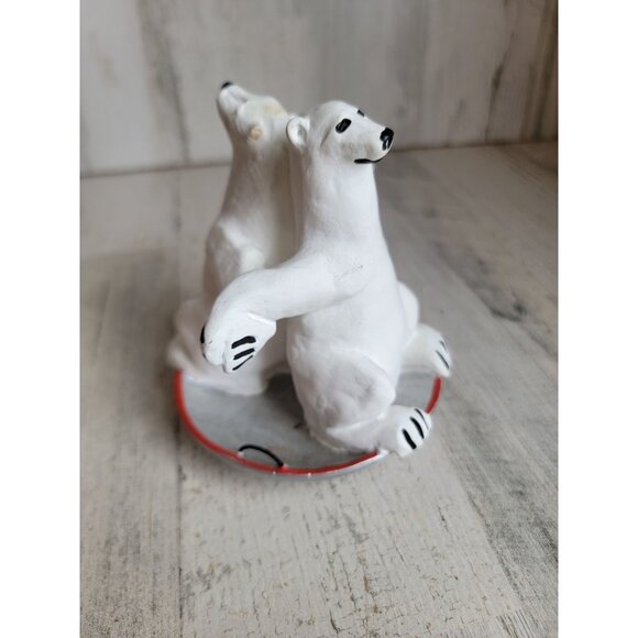 Dept 56 polar bears sled disc vintage Xmas figure decor - Picture 6 of 9